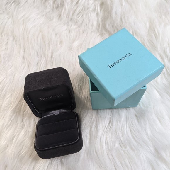 Authentic Tiffany & Co Suede Ring Box, Pair - Picture 2 of 2